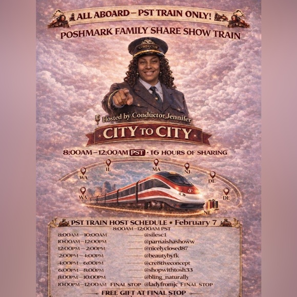 Other - New 🆕 2/7 Poshmark family Train 🚂 16hr share show PST 8am-10pm contact flyer